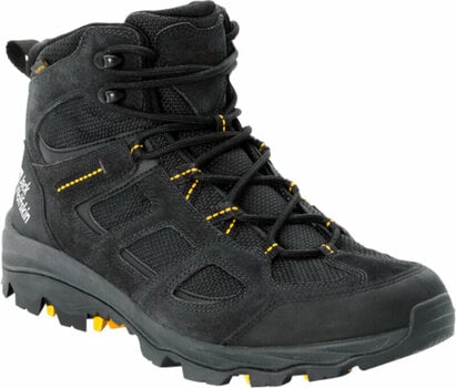 Mens Outdoor Shoes Jack Wolfskin Vojo 3 Texapore Mid M Black/Burly Yellow 42 Mens Outdoor Shoes - 1