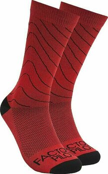 Cyklo ponožky Oakley Factory Pilot MTB Crew Sock Red Line S Cyklo ponožky - 1