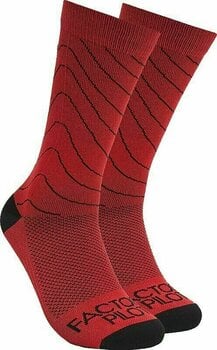 Cyklo ponožky Oakley Factory Pilot MTB Crew Sock Red Line M Cyklo ponožky - 1