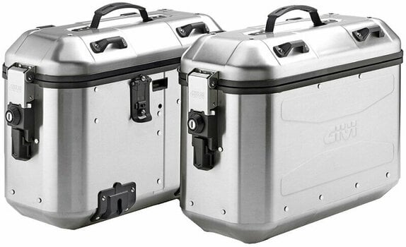 Страничен куфар за мотор Givi Trekker Dolomiti 36 Silver (2-pack) Monokey 36 L - 1