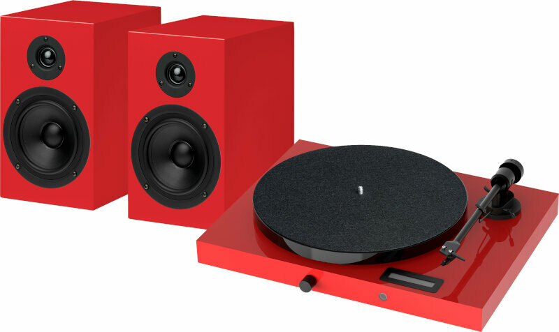 Plattenspieler-Kit Pro-Ject Juke Box E1 + Speaker Box 5 OM5e High Gloss Red