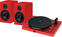 Kit Turntable Pro-Ject Juke Box E1 + Speaker Box 5 OM5e High Gloss Red
