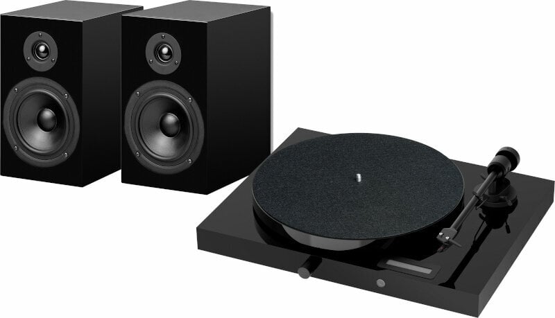 Kit de gira-discos Pro-Ject Juke Box E1 + Speaker Box 5 OM5e High Gloss Black