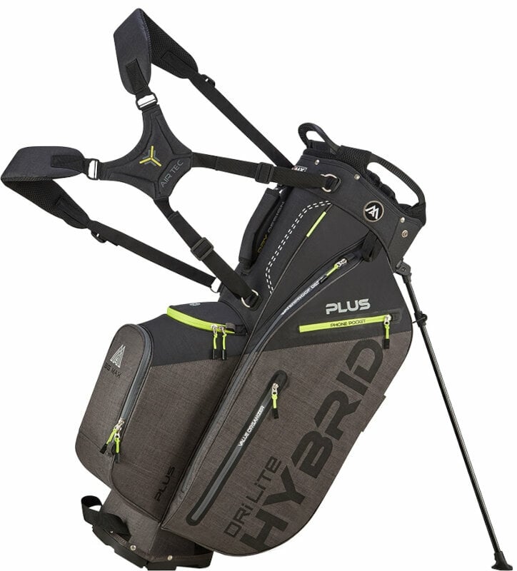 Golf Bag Big Max Dri Lite Hybrid Plus Black/Storm Charcoal/Lime Golf Bag