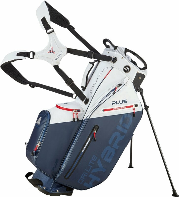 Golfbag Big Max Dri Lite Hybrid Plus White/Navy/Red Golfbag