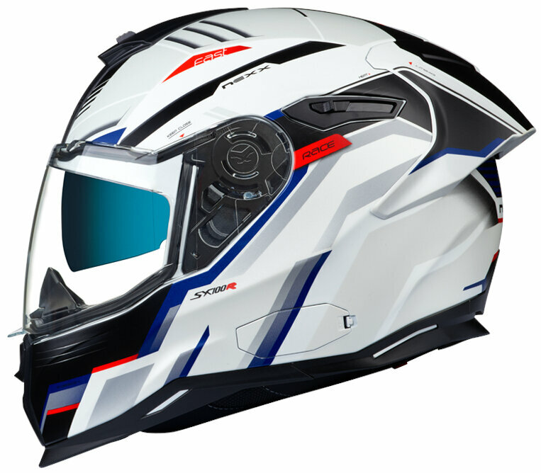 Helm Nexx SX.100R Gridline White/Blue MT L Helm