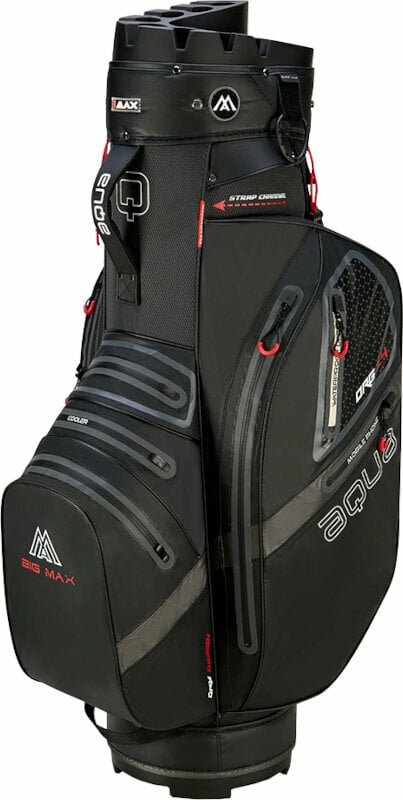 Golf torba Cart Bag Big Max Aqua Silencio 4 Organizer Black Golf torba Cart Bag