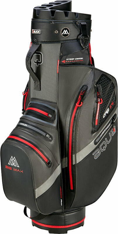 Golftaske Big Max Aqua Silencio 4 Organizer Charcoal/Black/Red Golftaske
