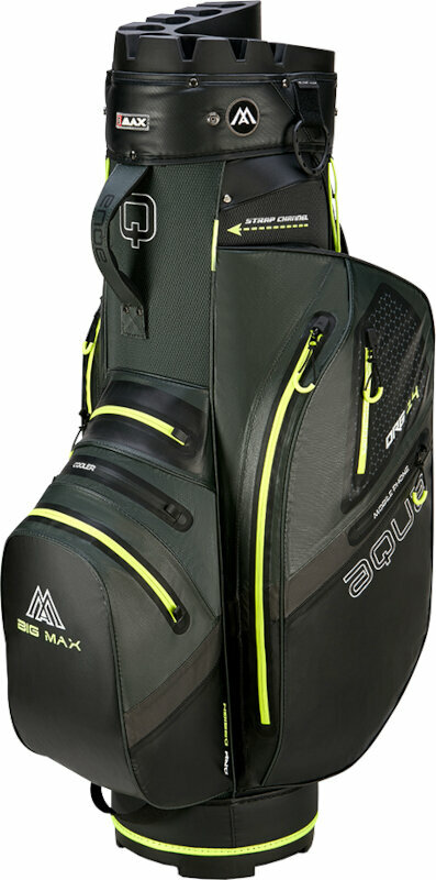 Чантa за голф Big Max Aqua Silencio 4 Organizer Forest Green/Black/Lime Чантa за голф