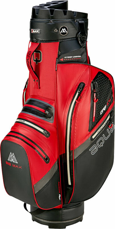 Borsa da golf Cart Bag Big Max Aqua Silencio 4 Organizer Red/Black Borsa da golf Cart Bag