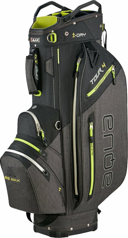Golf Bag Big Max Aqua Tour 4 Black/Storm Charcoal/Lime Golf Bag