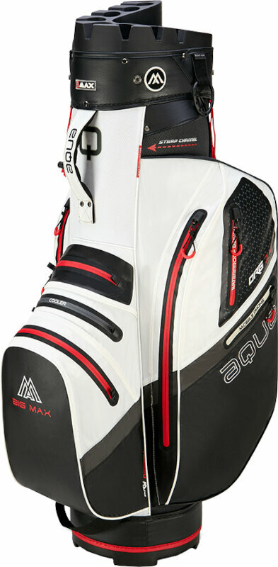 Golf torba Cart Bag Big Max Aqua Silencio 4 Organizer White/Black/Red Golf torba Cart Bag