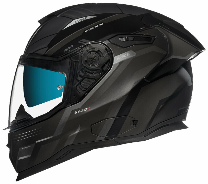 Helmet Nexx SX.100R Gridline Grey/Black MT L Helmet