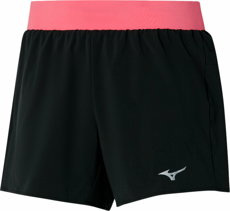 Pantalones cortos para correr Mizuno Alpha 4.5 Short Black/Sunkissed Coral M Pantalones cortos para correr