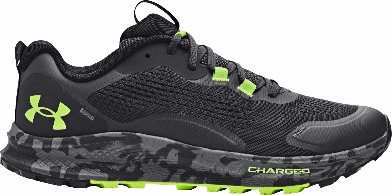 Under Armour Men's UA Charged Bandit Trail 2 Running Shoes Jet Gray/Black/Lime Surge 42