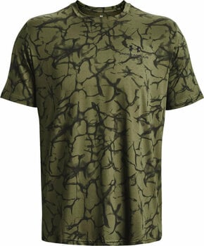 Under Armour Men's UA Rush Energy Print Short Sleeve Marine OD Green/Black  XS Fitness T-Shirt - Muziker
