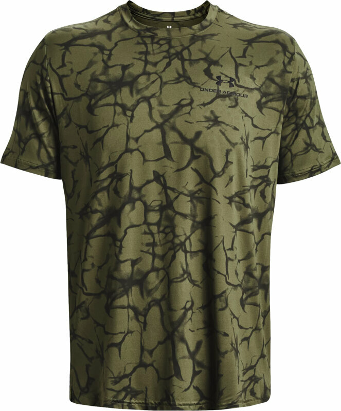 Fitness shirt Under Armour Men's UA Rush Energy Print Short Sleeve Marine OD Green/Black M Fitness shirt