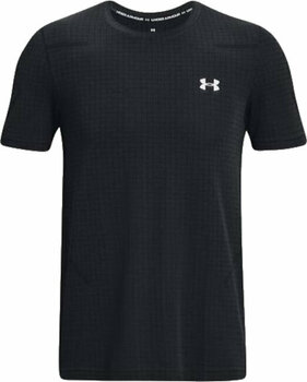 Fitness T-Shirt Under Armour Men's UA Seamless Grid Short Sleeve Black/Mod Gray S Fitness T-Shirt - 1