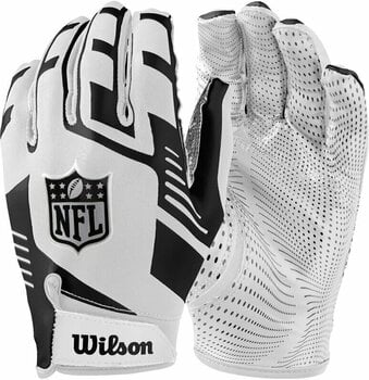 American football Wilson NFL Stretch Fit Receivers Gloves White/Black American football - 1