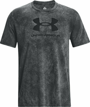 Fitness koszulka Under Armour Men's UA Wash Tonal Sportstyle Short Sleeve Black Medium Heather/Black M Fitness koszulka - 1