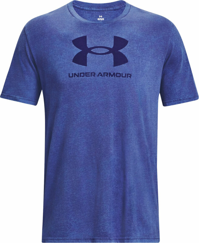 Fitness Μπλουζάκι Under Armour Men's UA Wash Tonal Sportstyle Short Sleeve Sonar Blue Medium Heather/Sonar Blue S Fitness Μπλουζάκι