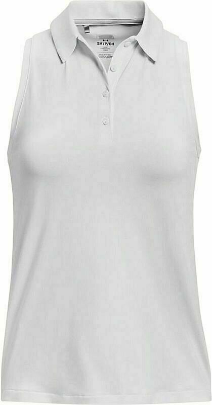 Chemise polo Under Armour Women's UA Zinger Sleeveless White/Halo Gray/Metallic Silver S Chemise polo