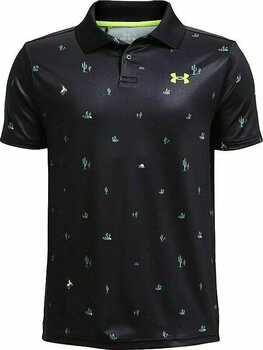 Chemise polo Under Armour Boys' UA Performance Printed Polo Black/Lime Surge YS