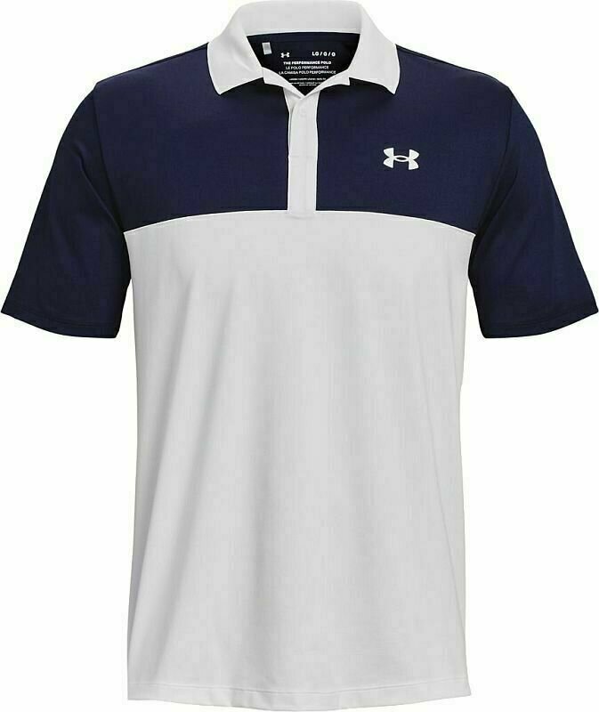 Under Armour Men's UA Performance 3.0 Colorblock Polo White/Midnight Navy L