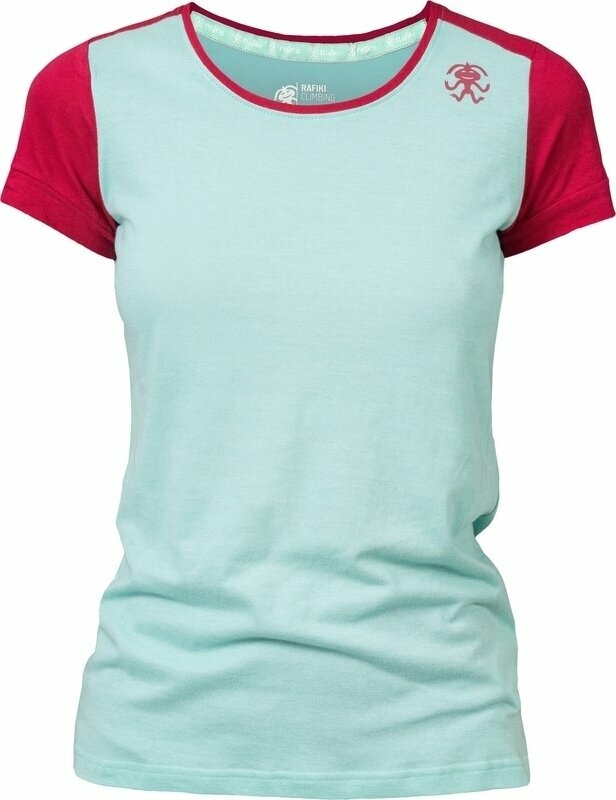 T-shirt outdoor Rafiki Chulilla Lady T-Shirt Short Sleeve Eggshell Blue/Earth Red 38 T-shirt outdoor