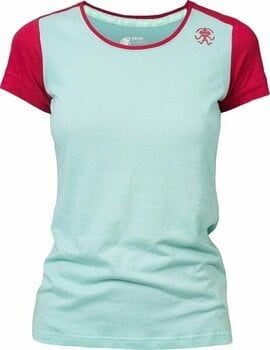 Outdoor T-Shirt Rafiki Chulilla Lady T-Shirt Short Sleeve Eggshell Blue/Earth Red 38 Outdoor T-Shirt - 1