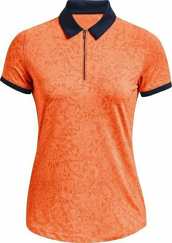Under Armour Women's UA Zinger Novelty Polo Orange Blast/Metallic Silver XL