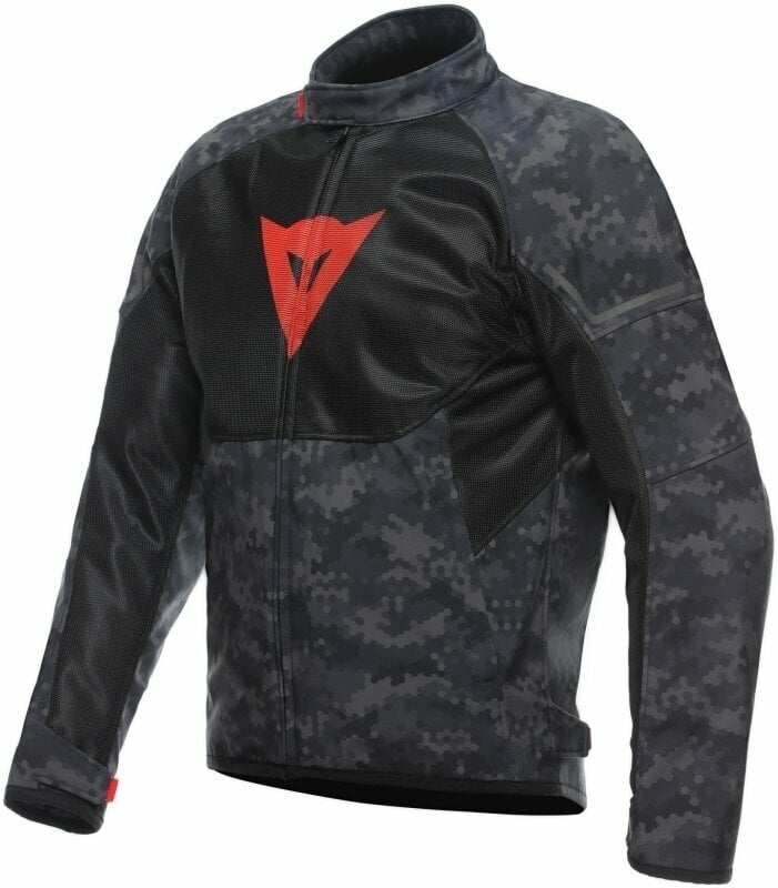 Tekstiljakke Dainese Ignite Air Tex Jacket Camo Gray/Black/Fluo Red 44 Tekstiljakke