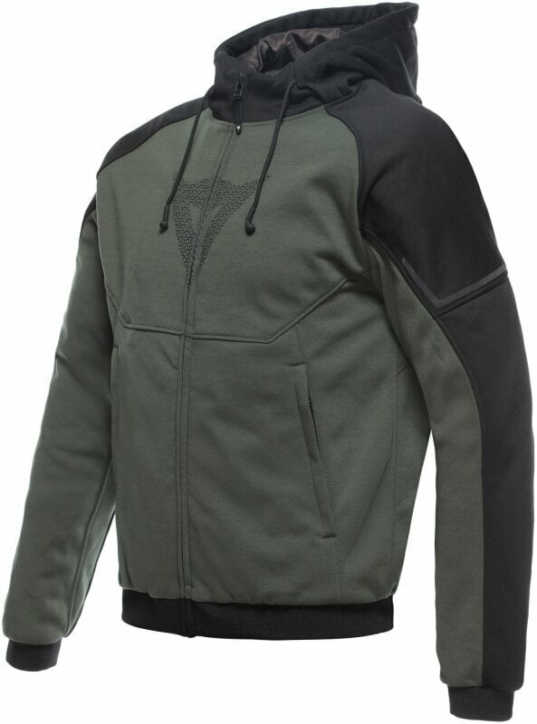 Sweatshirt Dainese Daemon-X Safety Hoodie Full Zip Green/Black 46 Sweatshirt