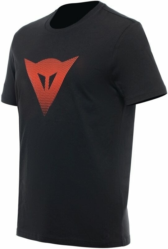 T-shirt Dainese T-Shirt Logo Black/Fluo Red 2XL T-shirt