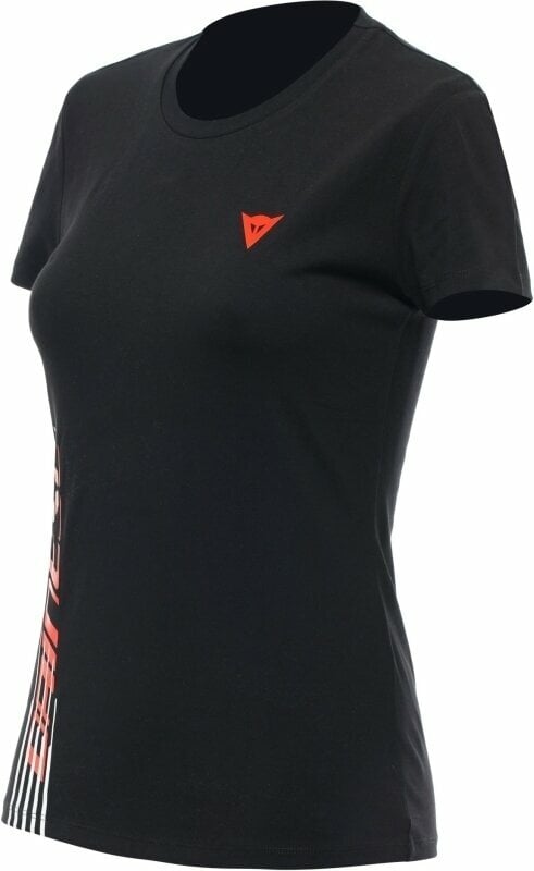Levně Dainese T-Shirt Logo Lady Black/Fluo Red 2XL Tričko