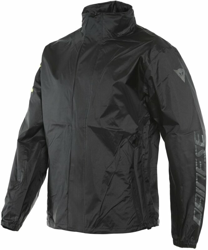 Motorcycle Rain Jacket Dainese VR46 Rain Jacket Black/Fluo Yellow XS