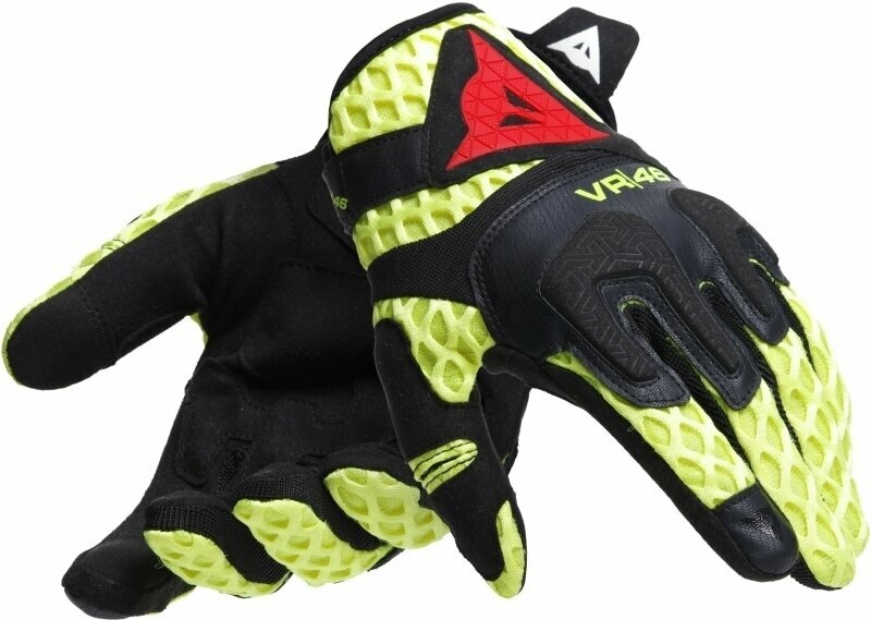 Dainese VR46 Talent Gloves Black/Fluo Yellow/Fluo Red 2XL Motoros kesztyűk