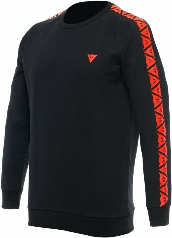 Mikina Dainese Sweater Stripes Black/Fluo Red XS Mikina