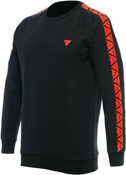 Hættetrøje Dainese Sweater Stripes Black/Fluo Red S Hættetrøje - 1