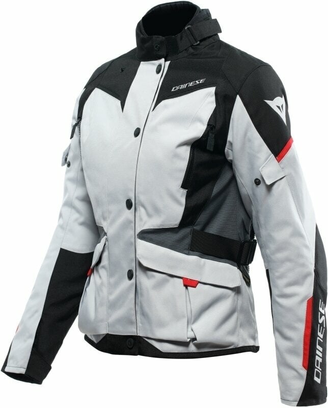Tekstilna jakna Dainese Tempest 3 D-Dry® Lady Glacier Gray/Black/Lava Red 38 Tekstilna jakna