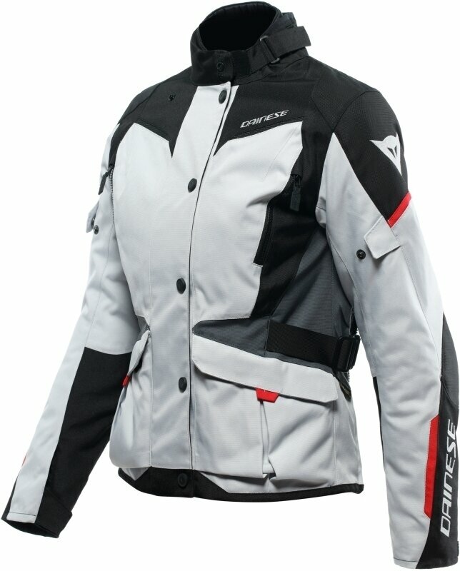 Kurtka tekstylna Dainese Tempest 3 D-Dry® Lady Glacier Gray/Black/Lava Red 52 Kurtka tekstylna