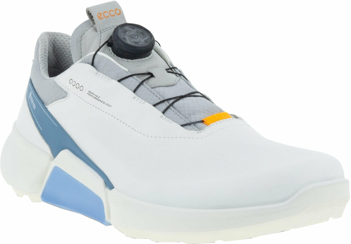 Férfi golfcipők Ecco Biom H4 BOA Mens Golf Shoes White/Retro Blue 40