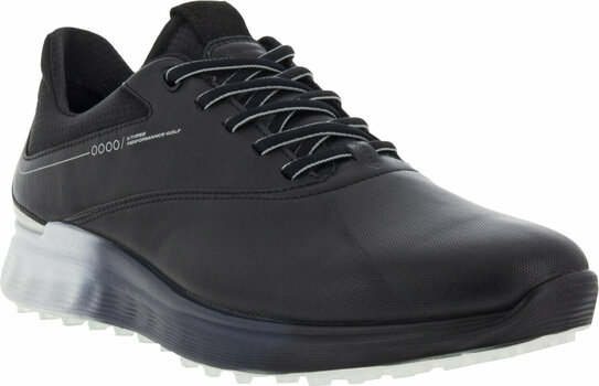 Chaussures de golf pour hommes Ecco S-Three Mens Golf Shoes Black/Concrete/Black 42
