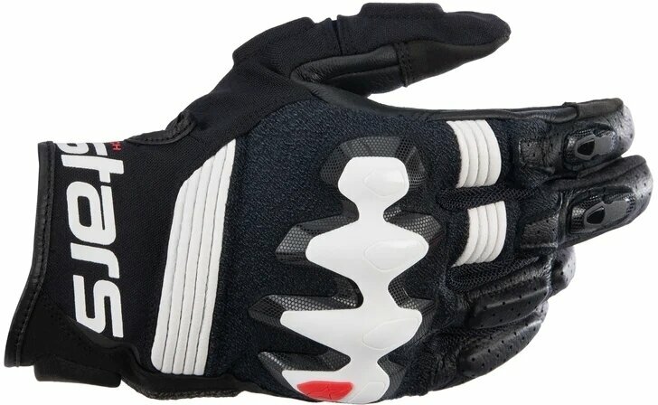 Levně Alpinestars Halo Leather Gloves Black/White 3XL Rukavice