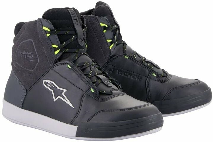 Motorcycle Boots Alpinestars Chrome Drystar Shoes Black/Dark Gray/Yellow Fluo 47 Motorcycle Boots