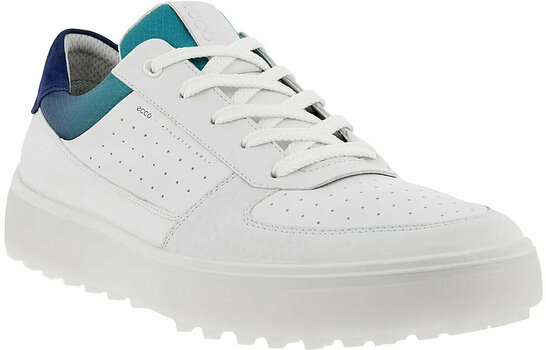 Heren golfschoenen Ecco Tray Mens Golf Shoes White/Blue Depths/Caribbean 42 - 1