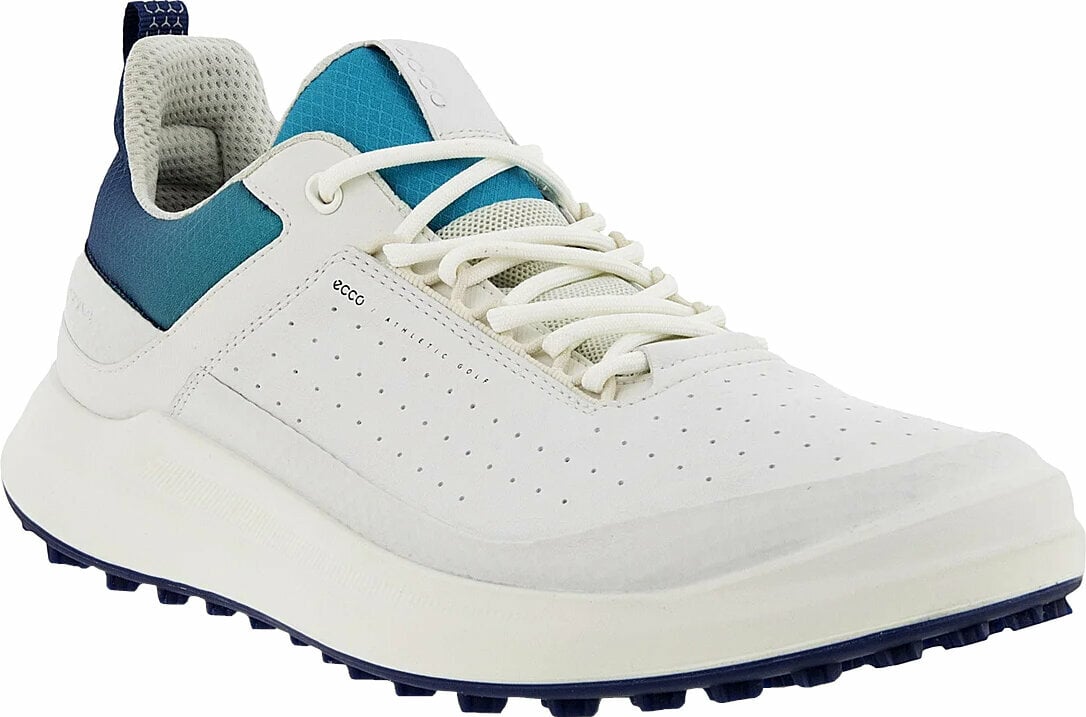 Calçado de golfe para homem Ecco Core Mens Golf Shoes White/Blue Depths/Caribbean 40