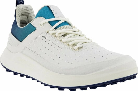 Heren golfschoenen Ecco Core Mens Golf Shoes White/Blue Depths/Caribbean 40 - 1