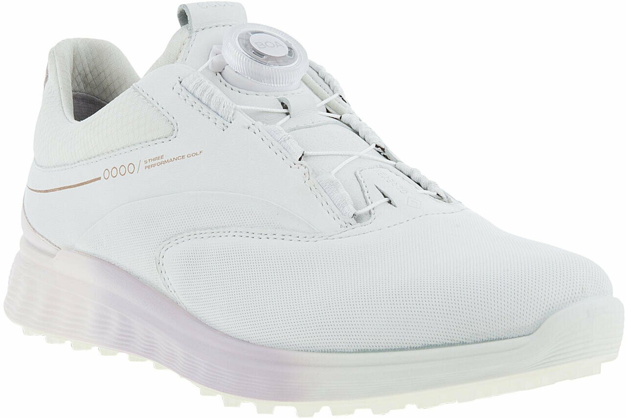 Női golfcipők Ecco S-Three BOA Womens Golf Shoes White/Delicacy/White 38