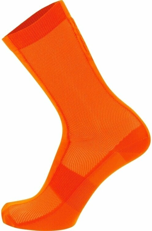 Чорапи за колоездене Santini Puro Socks Arancio Fluo M/L Чорапи за колоездене